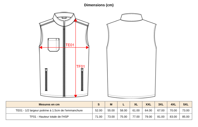 Gilet de travail avec broderie