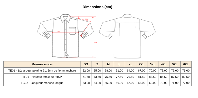 Chemise de travail avec broderie 