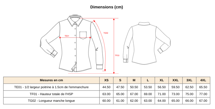 Chemise de travail avec broderie 