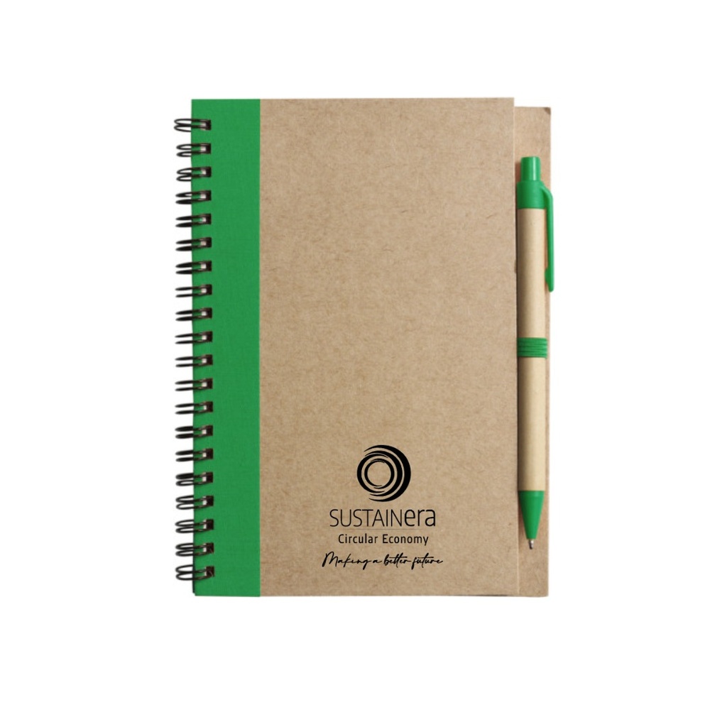 [SUST-0345] Cuaderno con espirales reciclado (Vert)